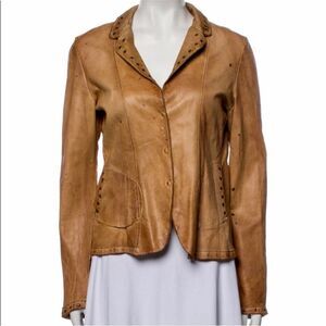 BLUR Italian Leather Distressed Blazer Jacket IT 44 / US 4